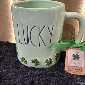 Rae Dunn Lucky Clover Green Mug